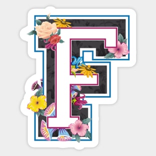 Letter F in varsity style Sticker